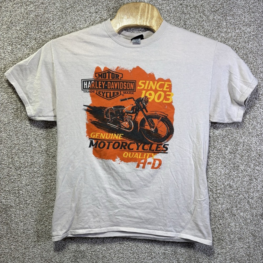 Harley-Davidson Shirt Mens Large Gray 1903 Mason City Motorcycle Graphic Tee